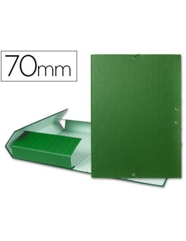 CARPETA PROYECTOS LIDERPAPEL FOLIO LOMO 70MM CARTON FORRADOVERDE