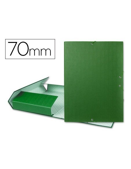 CARPETA PROYECTOS LIDERPAPEL FOLIO LOMO 70MM CARTON FORRADOVERDE
