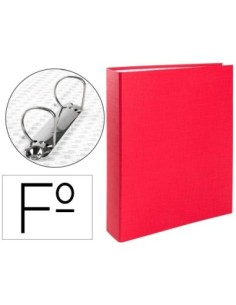 CARPETA DE 2 ANILLAS 40MM MIXTAS LIDERPAPEL FOLIO CARTON FORRADO PAPER COAT PLASTICO ROJA