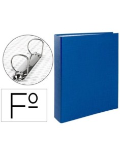 CARPETA DE 2 ANILLAS 40MM MIXTAS LIDERPAPEL FOLIO CARTON FORRADO PAPER COAT PLASTICO AZUL
