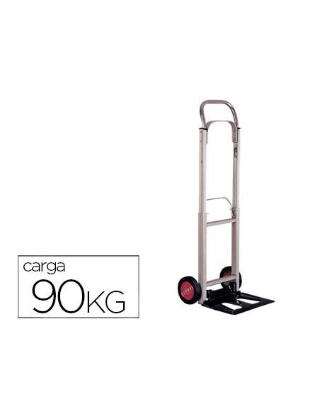 CARRETILLA PORTAPAQUETES Q-CONNECT CON RUEDAS PLEGABLESEN ALUMINIO CARGA 90 KG 1110X390X410 MM