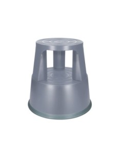 TABURETE Q-CONNECT RUEDAS RETRACTILES TRES RUEDAS DOS NIVELES COLOR GRIS