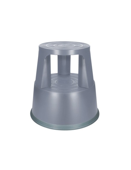 TABURETE Q-CONNECT RUEDAS RETRACTILES TRES RUEDAS DOS NIVELES COLOR GRIS