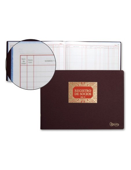 LIBRO MIQUELRIUS N.13 FOLIO APAISADO 100 HOJAS REGISTRO DE SOCIOS