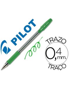 BOLIGRAFO PILOT BPS-GP VERDE SUJECION DE CAUCHO TINTA BASE DE ACEITE CON CAPUCHON