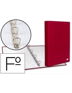 CARPETA DE 4 ANILLAS 25MM MIXTAS LIDERPAPEL FOLIO CARTON FORRADO PAPER COAT ROJA