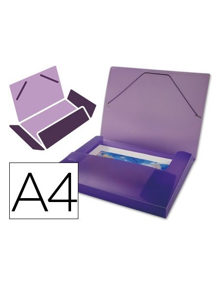 CARPETA LIDERPAPEL PORTADOCUMENTOS 36856 POLIPROPILENO DIN A4 VIOLETA SERIE FROSTY LOMO 25 MM