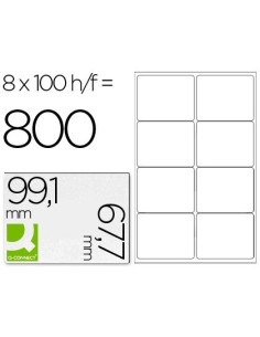ETIQUETA ADHESIVA Q-CONNECT KF01588 TAMAÑO 99,1X67,7 MM FOTOCOPIADORA LASER INK-JET CAJA CON 100 HOJAS DIN A4