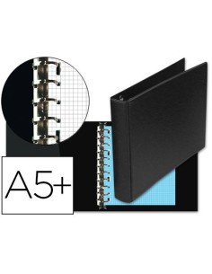 CARPETA MULTIFIN ALFA 3002-G 11 ANILLAS 40 MM PLASTICO CUARTO NEGRO