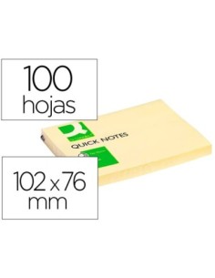 BLOC DE NOTAS ADHESIVAS QUITA Y PON Q-CONNECT 76X102 MM CON 100 HOJAS