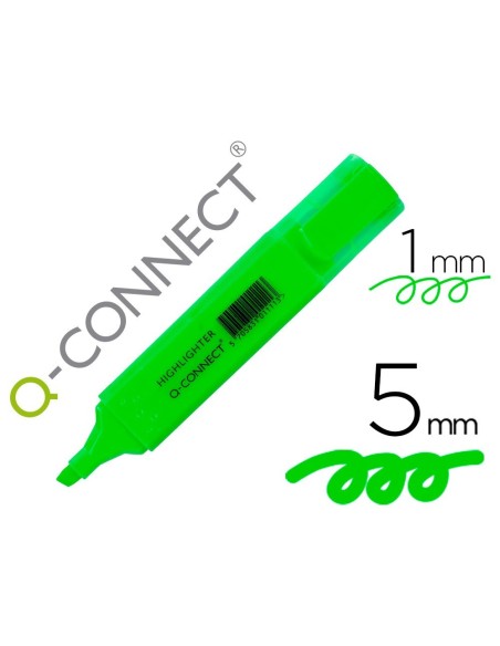 ROTULADOR Q-CONNECT FLUORESCENTE VERDE PUNTA BISELADA