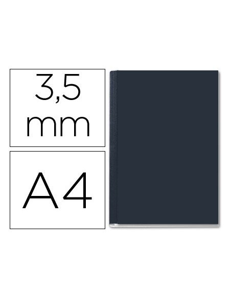 TAPA DE ENCUADERNACION CHANNEL RIGIDA 35560 NEGRA LOMO AA CAPACIDAD 10/35 HOJAS