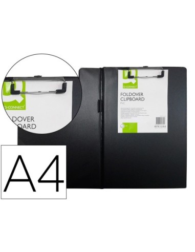 CARPETA Q-CONNECT MINICLIPS PLASTICO DIN A4 NEGRA