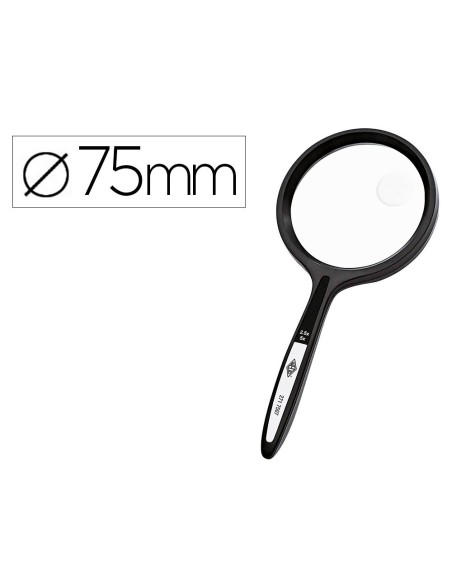 LUPA Q-CONNECT CRISTAL BIFOCAL 75 MM MANGO CURVO