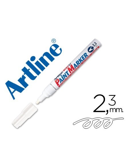 ROTULADOR ARTLINE MARCADOR PERMANENTE EK-400 XF BLANCO PUNTA REDONDA 2.3 MM METAL CAUCHO Y PLASTICO