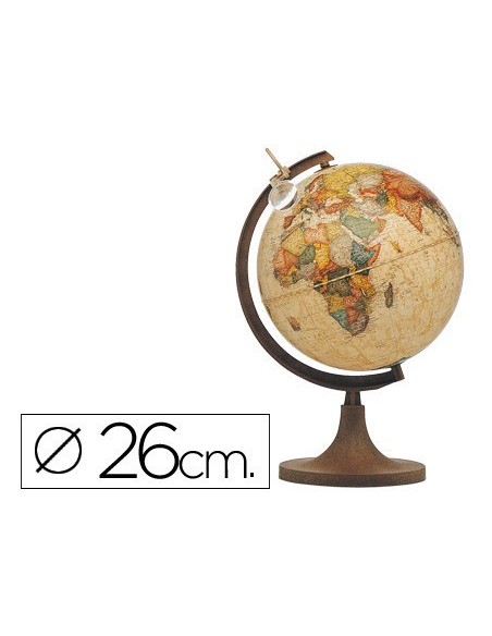 GLOBO TERRAQUEO CON LUZ MODELO MARCO POLO DIAMETRO 26 CM