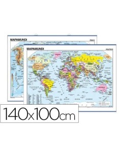 MAPA MURAL MUNDI PLANISFERIO 140X100 CM