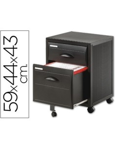 ARCHIVADOR MOVIL FAST-PAPERFLO POLIESTIRENO 2 CAJONES MODULO NEGRO CAJONES NEGRO 58,7X43,7X43,5 CM-1 CAJON PARA CARP.COL