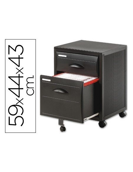 ARCHIVADOR MOVIL FAST-PAPERFLO POLIESTIRENO 2 CAJONES MODULO NEGRO CAJONES NEGRO 58,7X43,7X43,5 CM-1 CAJON PARA CARP.COL