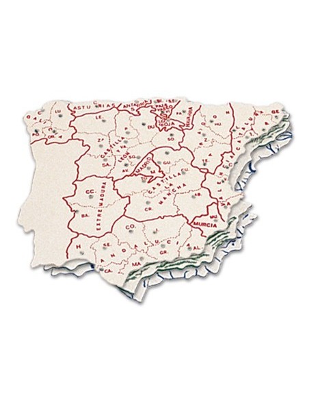 PLANTILLA LIDERPAPEL MAPA ESPAÑA PLASTICO 15X12,5 CM BOLSA DE 3 UNIDADES