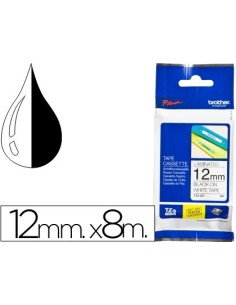 CINTA BROTHER TZE-231 BLANCO-NEGRO 12MM LONGITUD 8 MT