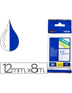 CINTA BROTHER TZE-233 BLANCO-AZUL 12MM LONGITUD 8 MT