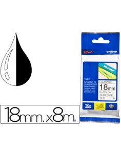 CINTA BROTHER TZE-241 BLANCO-NEGRO 18MM LONGITUD 8 MT