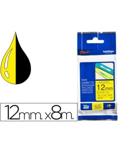 CINTA BROTHER TZE-631 AMARILLO-NEGRO 12MM LONGITUD 8 MT