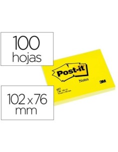 BLOC DE NOTAS ADHESIVAS QUITA Y PON POST-IT 76X102 MM CON 100 HOJAS 657