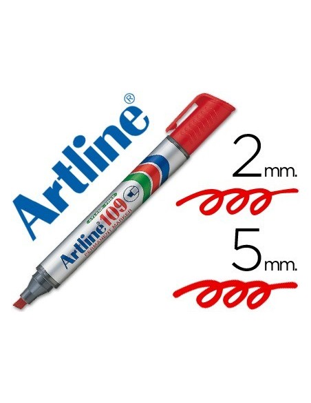 ROTULADOR ARTLINE MARCADOR PERMANENTE 109 ROJO PUNTA BISELADA