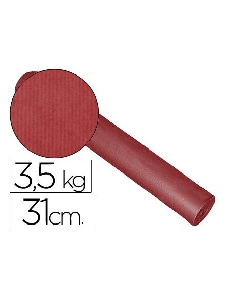 PAPEL DE REGALO KRAFT LISO KFC BOBINA 31 CM 3,5 KG COLOR BURDEOS