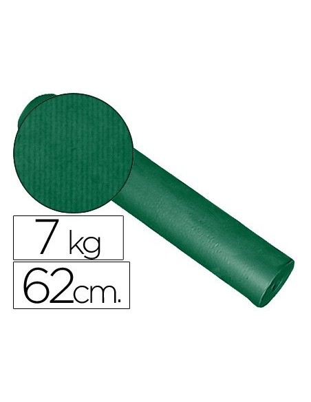 PAPEL DE REGALO KRAFT LISO KFC BOBINA 62 CM 7 KG COLOR VERDE