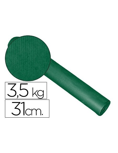 PAPEL DE REGALO KRAFT LISO KFC BOBINA 31 CM 3,5 KG COLOR VERDE