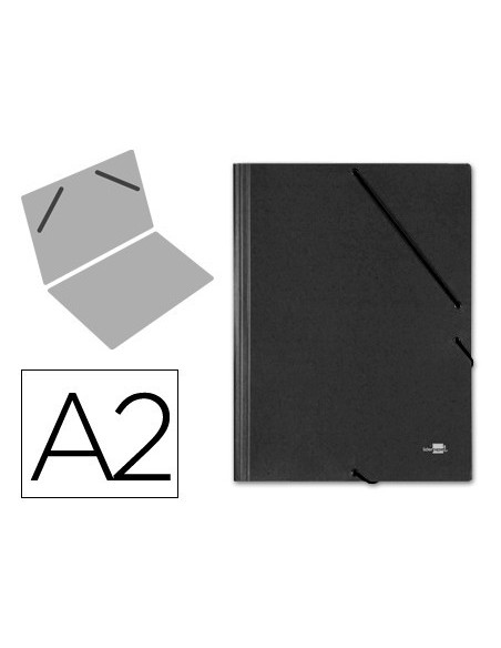 CARPETA PLANOS LIDERPAPEL A2 CARTON GOFRADO N 12 NEGRO