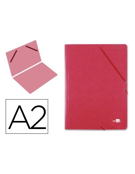 CARPETA PLANOS LIDERPAPEL A2 CARTON GOFRADO N 12 ROJO