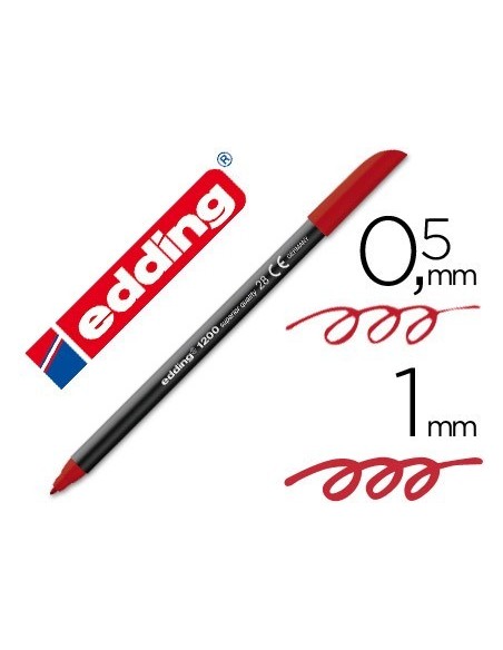 ROTULADOR EDDING PUNTA FIBRA 1200 ROJO INGLES N.28 PUNTA REDONDA 0.5 MM