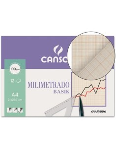 PAPEL MILIMETRADO GUARRO 210X297 MM MINIPACK DE 12 HOJA