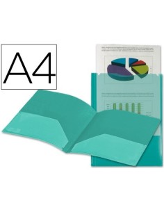 CARPETA LIDERPAPEL DOSSIER DOS BOLSAS CANGURO 45683 POLIPROPILENO DIN A4 VERDE