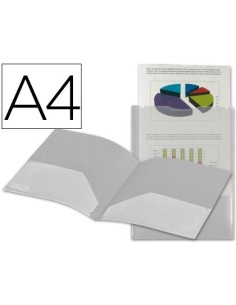 CARPETA LIDERPAPEL DOSSIER DOS BOLSAS CANGURO 45684 POLIPROPILENO DIN A4 TRANSPARENTE