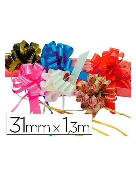 CINTA PARA HACER LAZOS ROJO 130 CM X 31 MM UNIDAD