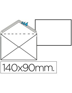 SOBRE LIDERPAPEL BLANCO REGISTRO EXTRA 90X140 MM CAJA DE 100 UNIDADES