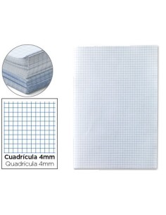 PAPEL FLORETE LIDERPAPEL CUADRO 4MM 60G/M2 PAQUETE DE 250