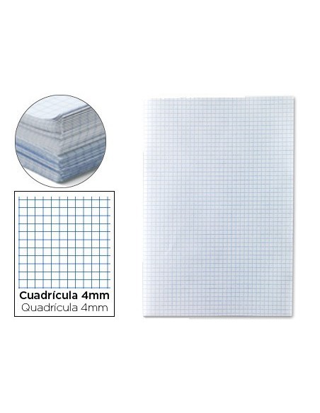 PAPEL FLORETE LIDERPAPEL CUADRO 4MM 60G/M2 PAQUETE DE 250
