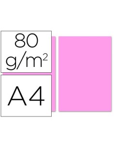 PAPEL COLOR LIDERPAPEL A4 80G/M2 ROSA PAQUETE DE 100