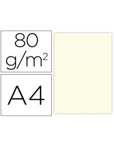 PAPEL COLOR LIDERPAPEL A4 80G/M2 CREMA PAQUETE DE 100