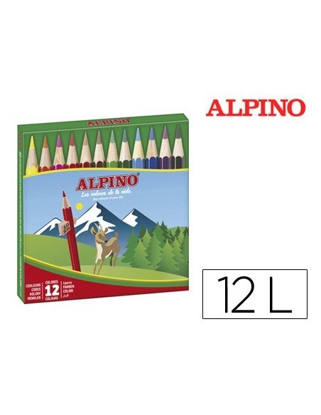 LAPICES DE COLORES ALPINO 652 CAJA DE 12 COLORES CORTOS