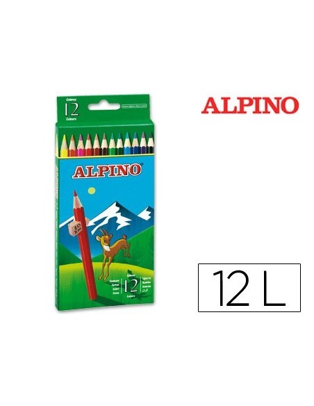 LAPICES DE COLORES ALPINO 654 CAJA DE 12 COLORES LARGOS
