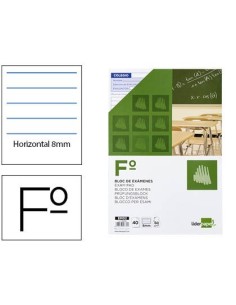 BLOC EXAMENES LIDERPAPEL HORIZONTAL FOLIO 40 HOJAS 60G/M2