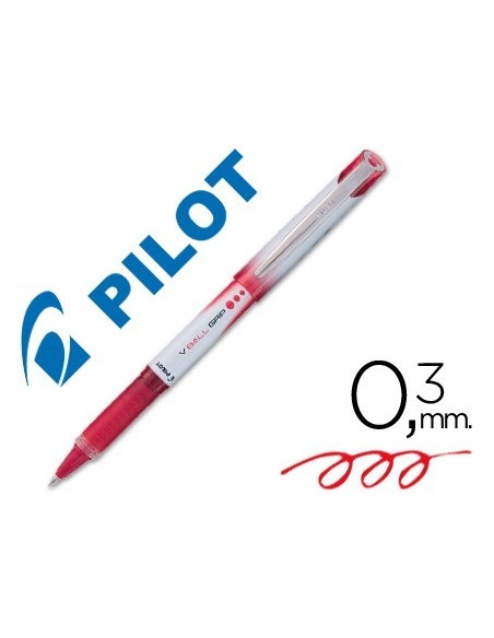 ROTULADOR PILOT ROLLER V-BALL GRIP ROJO 0.5 MM