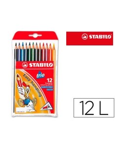 LAPICES DE COLORES STABILO TRIO CAJA DE 12 COLORES